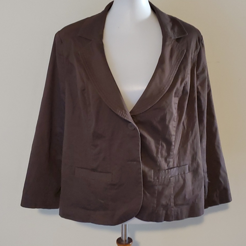 Lane Bryant brown long sleeve blazer size 20